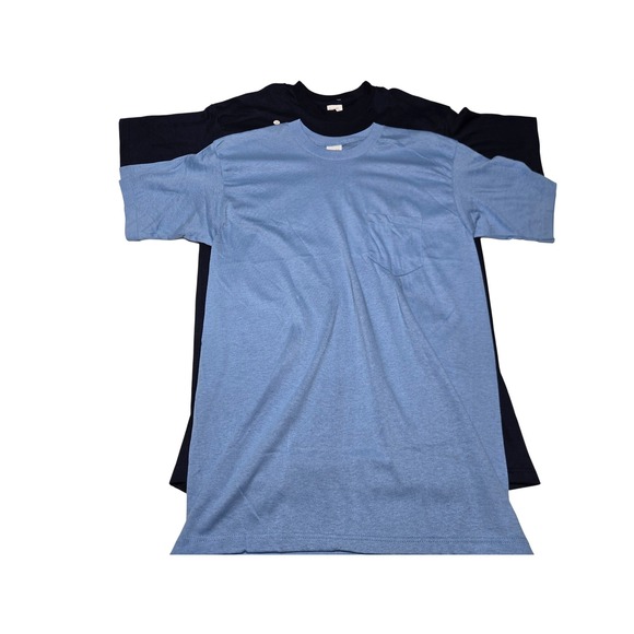 Other - Vintage Ames Pocket T-Shirt Set (2 Shirts, Blue + Navy, M, USA Made)‎